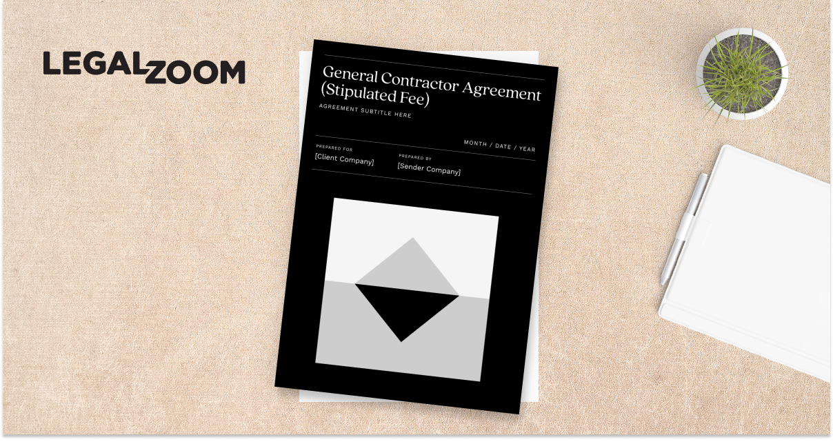 General Contractor Agreement (Stipulated Fee) Free Template LegalZoom